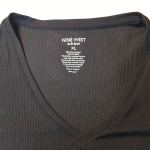 Nine West Men's V-Neck Sweater in Black